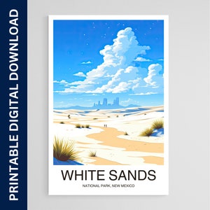 White Sands National Park Poster, New Mexico Print, Wall Art, Gift, Home Decor, Travel, Printable Wall Art, Digital Download