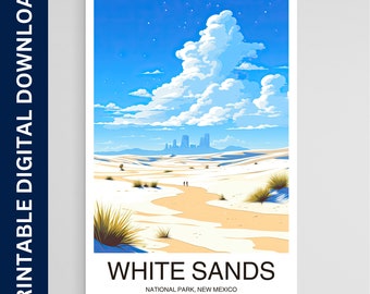 White Sands National Park Poster, New Mexico Print, Wall Art, Gift, Home Decor, Travel, Printable Wall Art, Digital Download