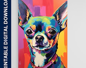 Chihuahua Dog Poster, Matisse Dog Art, Artwork, Gift, Poster, Print, Wall Art, Home Décor, Digital Download, Printable Wall Art