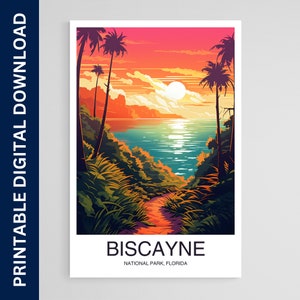 Biscayne National Park Poster, Florida Print, Wall Art, Art, Artwork, Gift, Home Decor, Travel, Printable Wall Art, Digital Download