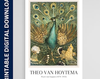 Hoytema Museum Poster, Peacock Art, Artwork, Gift, Poster, Print, Wall Art, Home Décor, Digital Download, Printable Wall Art