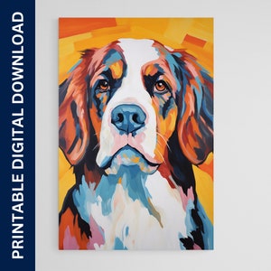 Saint Bernard Dog Poster, Dog Art, Artwork, Gift, Poster, Print, Wall Art, Home Décor, Digital Download, Printable Wall Art