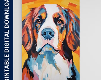 Saint Bernard Dog Poster, Dog Art, Artwork, Gift, Poster, Print, Wall Art, Home Décor, Digital Download, Printable Wall Art
