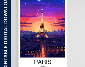 Paris Travel Poster, France Art, Artwork, Gift, Poster, Print, Wall Art, Home Décor, Digital Download, Printable Wall Art