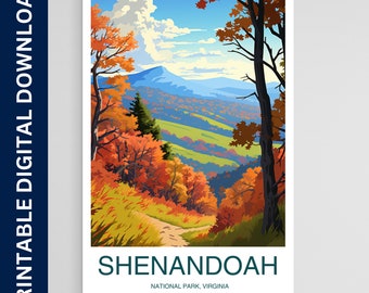 Shenandoah National Park Poster, National Park Print, Vintage Poster, Wall Art, Home Decor, Afdrukbare digitale download