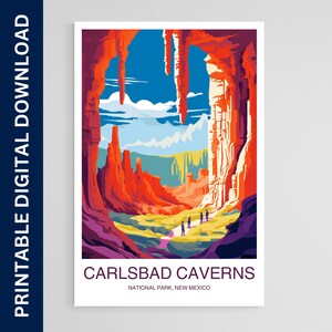 Carlsbad Caverns National Park Poster, New Mexico Print, Wall Art, Gift, Home Decor, Travel, Printable Wall Art, Digital Download