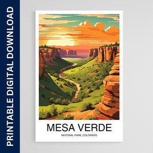Mesa Verde National Park Poster, Colorado Print, Wall Art, Gift, Home Decor, Travel, Printable Wall Art, Digital Download