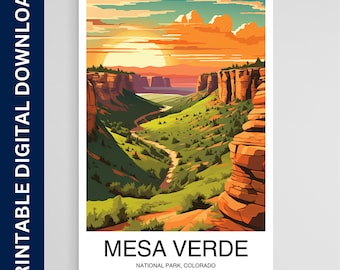 Mesa Verde National Park Poster, Colorado Print, Wall Art, Gift, Home Decor, Travel, Printable Wall Art, Digital Download