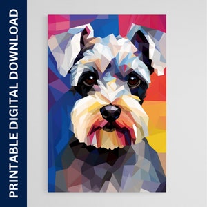 Miniature Schnauzer Dog Poster, Dog Art, Artwork, Gift, Poster, Print, Wall Art, Home Décor, Digital Download, Printable Wall Art