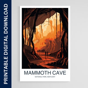 Mammoth Cave National Park Poster, Kentucky Print, Wall Art, Gift, Home Decor, Travel, Printable Wall Art, Digital Download