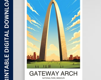 Gateway Arch National Park Poster, Missouri Print, Wall Art, Gift, Home Decor, Travel, Printable Wall Art, Digitale Download