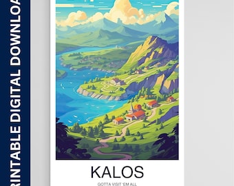 Kalos Travel Poster, Space Art, Artwork, Gift, Poster, Print, Wall Art, Home Décor, Digital Download, Printable Wall Art