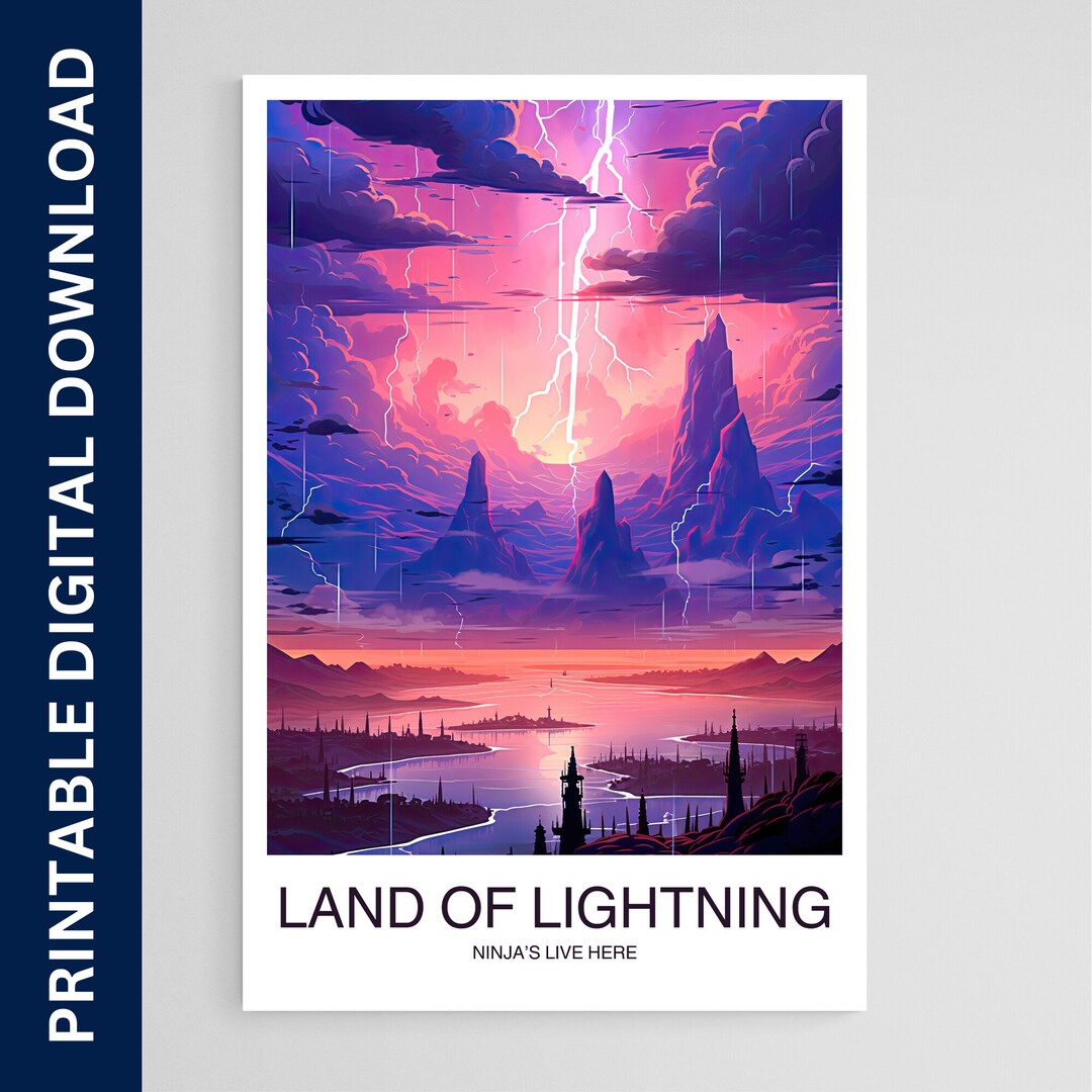 Land Of Lightning Travel Poster Ninja Art Artwork Gift Poster Il 1080xN.5254895420 Hz5g