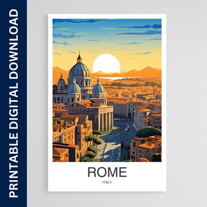 Rome Travel Poster, Italy Art, Artwork, Gift, Poster, Print, Wall Art, Home Décor, Digital Download, Printable Wall Art