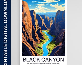 Black Canyon of the Gunnison National Park Poster, Colorado Print, Wall Art, Gift, Home Decor, Travel, Printable Wall Art, Digitale Download
