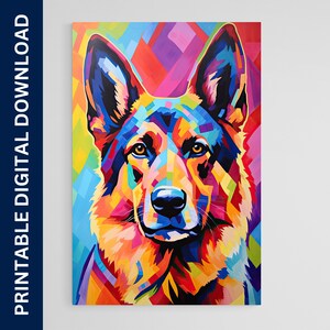 German Shepherd Dog Poster, Matisse Dog Art, Artwork, Gift, Poster, Print, Wall Art, Home Décor, Digital Download, Printable Wall Art