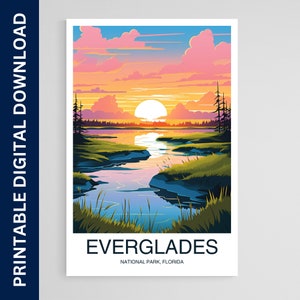 Everglades National Park Poster, Florida Print, Wall Art, Gift, Home Decor, Travel, Printable Wall Art, Digital Download