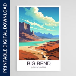 Big Bend Nationalpark Poster, Texas Druck, Wandkunst, Kunst, Kunstwerk, Geschenk, Dekoration, Reise, druckbare Wandkunst, digitaler Download