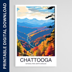 Chattooga National Park Poster, North Carolina Print, Wall Art, Gift, Home Decor, Travel, Printable Wall Art, Digital Download