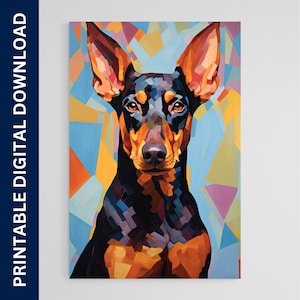 Doberman Pincher Dog Poster, Matisse Dog Art, Artwork, Gift, Poster, Print, Wall Art, Home Décor, Digital Download, Printable Wall Art