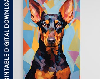 Doberman Pincher Dog Poster, Matisse Dog Art, Artwork, Gift, Poster, Print, Wall Art, Home Décor, Digital Download, Printable Wall Art