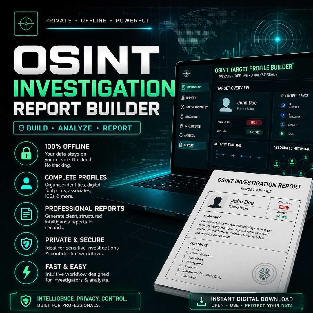 Obsintel Report. Army OSINT Investigation Report Builder (offline) | Intelligence Analysis ...