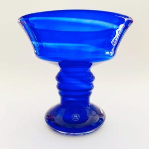Reijmyre Glasbruk-Blue Swirl Glas Schüssel/Kerzenhalter.