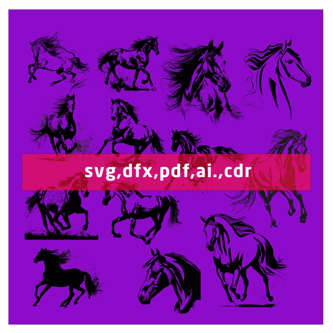13 Free Horse Bundle SVG Horse Svg Horse Silhouette Horse Head Svg