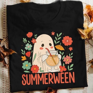 Ghost Summer Halloween png, Funny summer Halloween Png,Vintage Summer png, Halloween cocktail summer png, summer Shirt png, Retro
