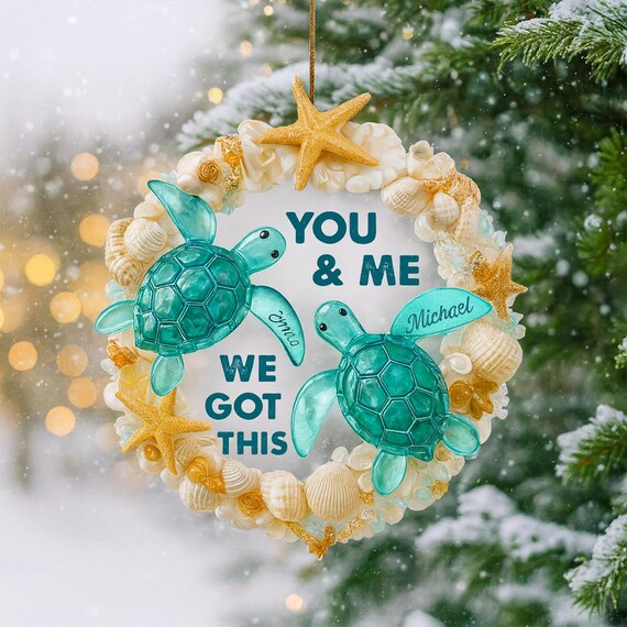You And Me We Got This Ornament, Personalized Custom Circle Glass