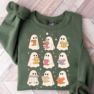 Funny Book Lover Halloween PNG, Cute Ghost Book Nerd, Ghost Halloween PNG, Ghost PNG, Teacher Png, Librarian Sublimation, Spooky Season Png