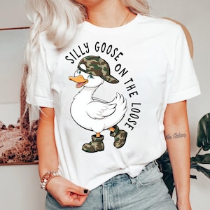 Camo Silly Goose On The Loose PNG SVG, Silly Goose Camo Meme Shirt Silly Goose SVG file for Cricut funny svg Goose shirt png bundle boy camo