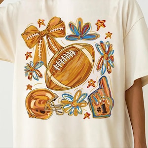 Football png Football Game Day Png Football Fall Autumn Png Floral Football Png Touchdown Season Png Football Coquette Bow Football Fall Png
