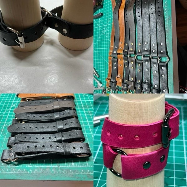 Bondage bracelet  discreet leather restraint cuffs