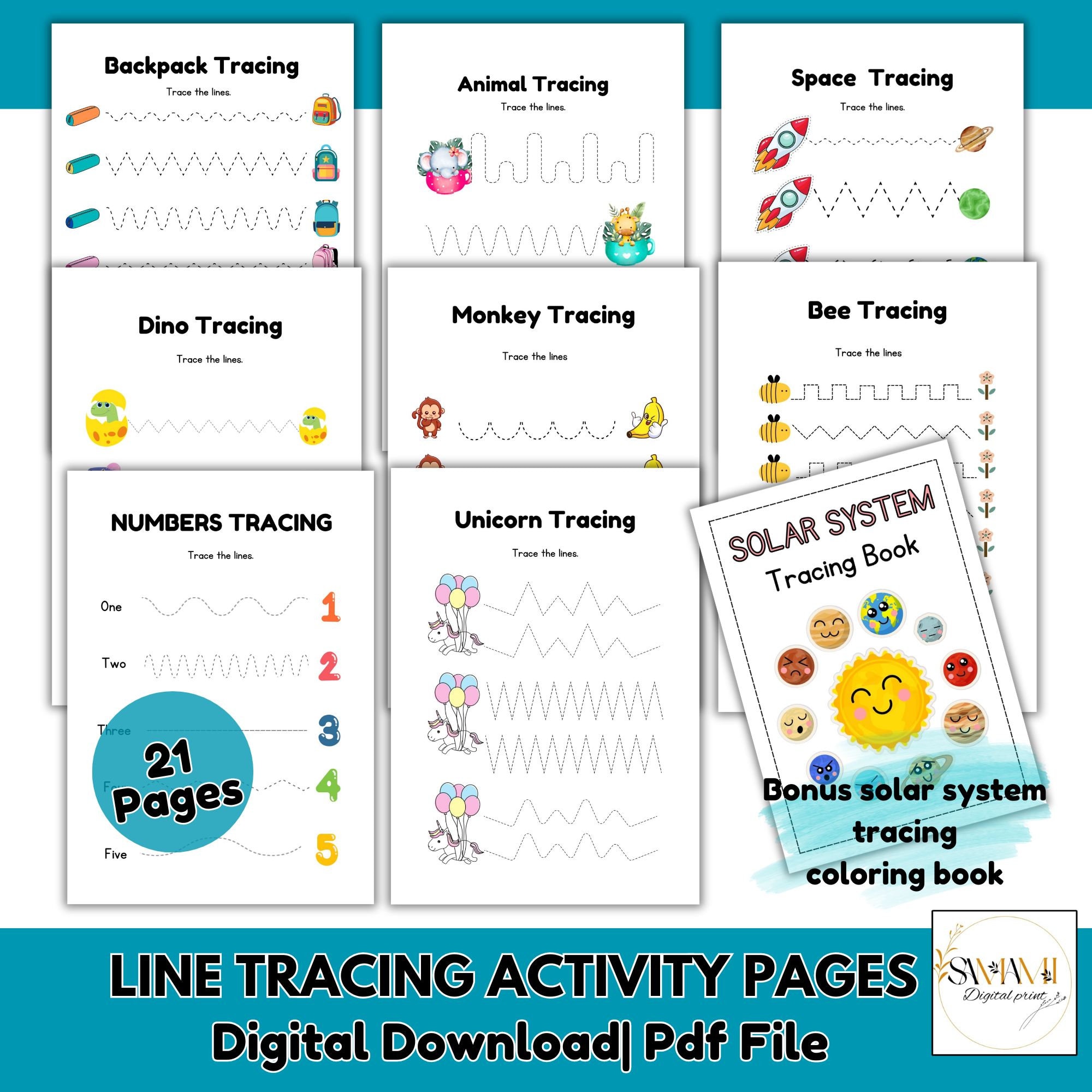 Preschool Line Tracing Worksheets 21 Printable Pages Homeschool Busy ...
