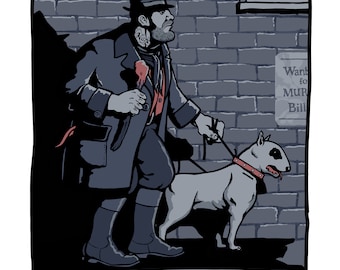 Bill Sikes Druck: Charles Dickens Illustration (A4)