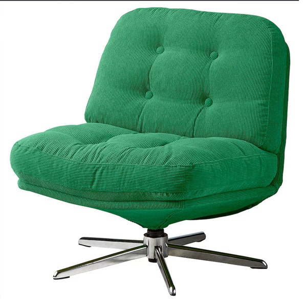 Ikea Dyvlinge -fauteuil pivotant velours vert - réédition fauteuil Mila par Gillis Lundgren