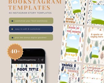 Bookstagram Canva Templates: Bookish Instagram Stories (Digital Download)