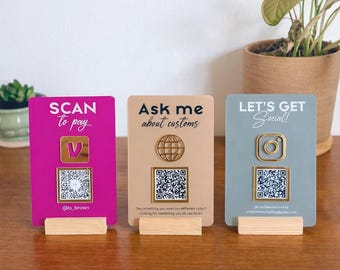 Placa comercial personalizada com código QR em acrílico | Redes sociais, Pagamento, mt2
