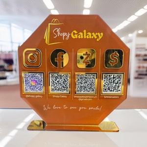 Multi QR Code Sign | Payment Sign | Social Media QR Code Sign | Beauty Sign| Business Sign | Salon Sign