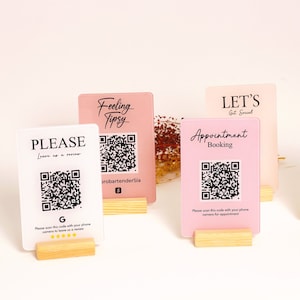 Placa de código QR para mídias sociais | Placa de código QR mini | Placa de beleza | Placa de negócios | Placa de pagamento | Placa de salão de beleza