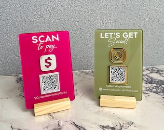 Social Media QR Code Sign | Mini QR Code Sign | Beauty Sign| Business Sign | Payment Sign | Salon Sign