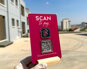 Placa personalizada com código QR para empresas | Redes sociais, pagamentos, salões de beleza e manicure
