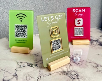 Social Media QR Code Sign | Mini QR Code Sign | Beauty Sign| Business Sign | Payment Sign | Salon Sign