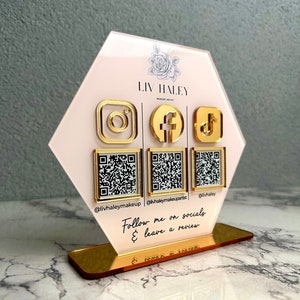 Multi QR Code Sign | Payment Sign | Social Media QR Code Sign | Beauty Sign| Business Sign | Salon Sign