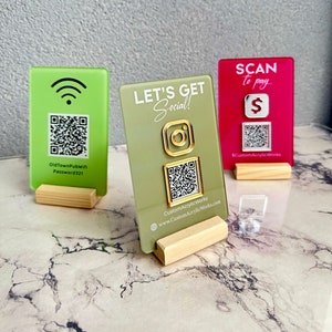 Social Media QR Code Sign | Mini QR Code Sign | Beauty Sign| Business Sign | Payment Sign | Salon Sign