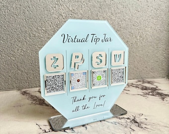 Placa comercial personalizada com vários códigos QR | Redes sociais, pagamentos, salão de beleza