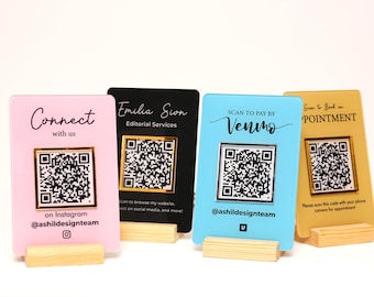 Mini QR Code Social Media Display Sign | Social Media QR Code Sign | Beauty Sign| Business Sign | Payment Sign | Salon Sign