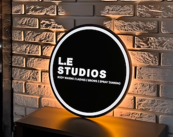 Placa com iluminação de fundo | Placa comercial de neon | Placa de LED | Placa com iluminação de fundo com logotipo 3D | FRETE GRÁTIS | Placa comercial de acrílico personalizada | Placa de parede