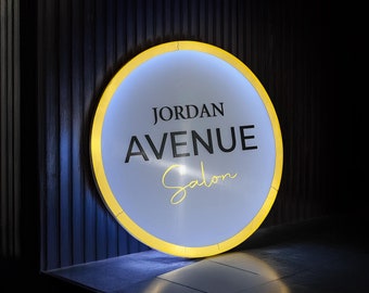 Sinal de negócios de néon | Sinal retroiluminado |  Sinal LED | Sinal retroiluminado com logotipo 3D | FRETE GRÁTIS | Placa comercial de acrílico personalizada | Placa de parede